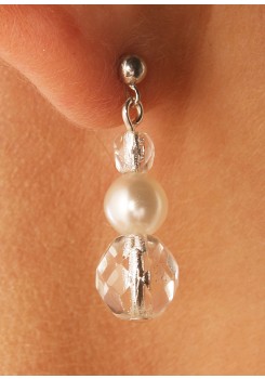 Bridal earrings Cascade silver