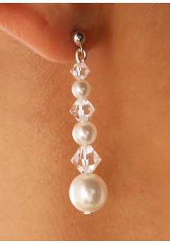 Wedding earrings Perles et cristal