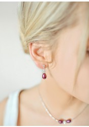 Anna blackberry bridal earrings